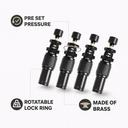 4 tyre pressure monitoring deflators in a row with feature callout
